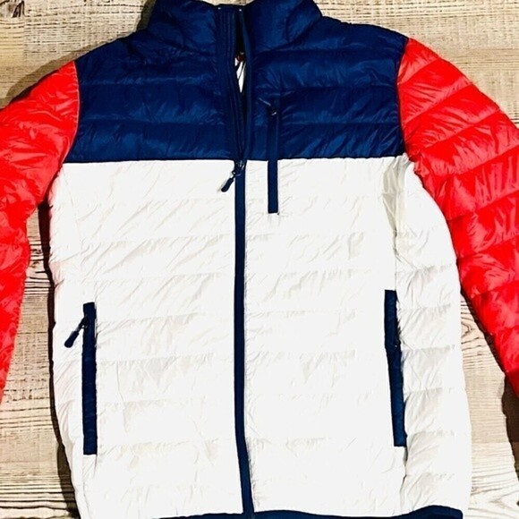 New CLUB ROOM Men's Quilted Packable Puffer Jacket, COLOR BLOCK
BLUE OFF WHITE S - Picture 8 of 9